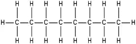 Structural formula of a straight-chain hydrocarbon
