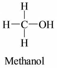 Structural formula of methanol